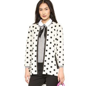 Alice + Olivia Collarless Polka Dot Coat
